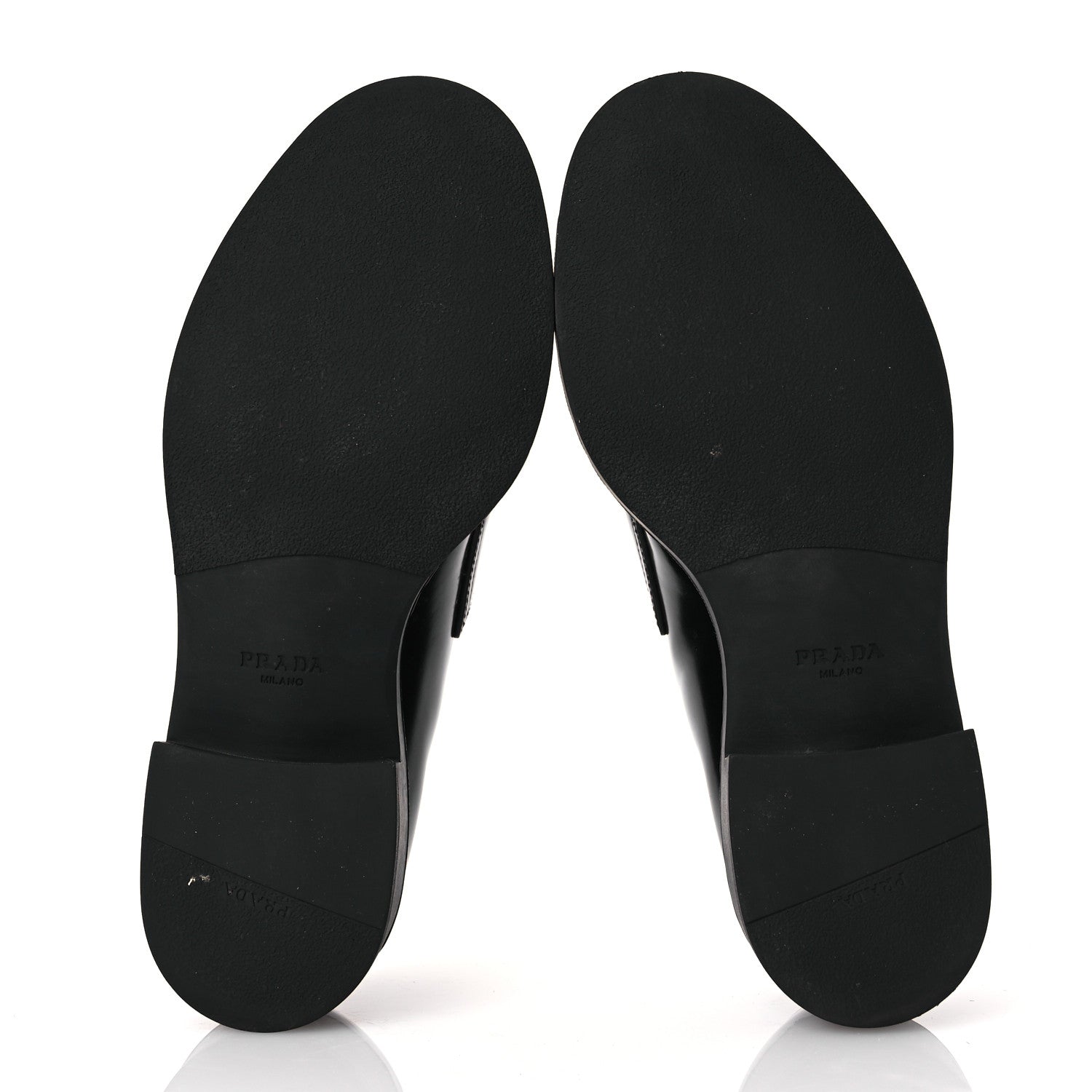 Prada Spazzolato Metal Triangle Logo 50mm Loafers 38 Black 7 of 15