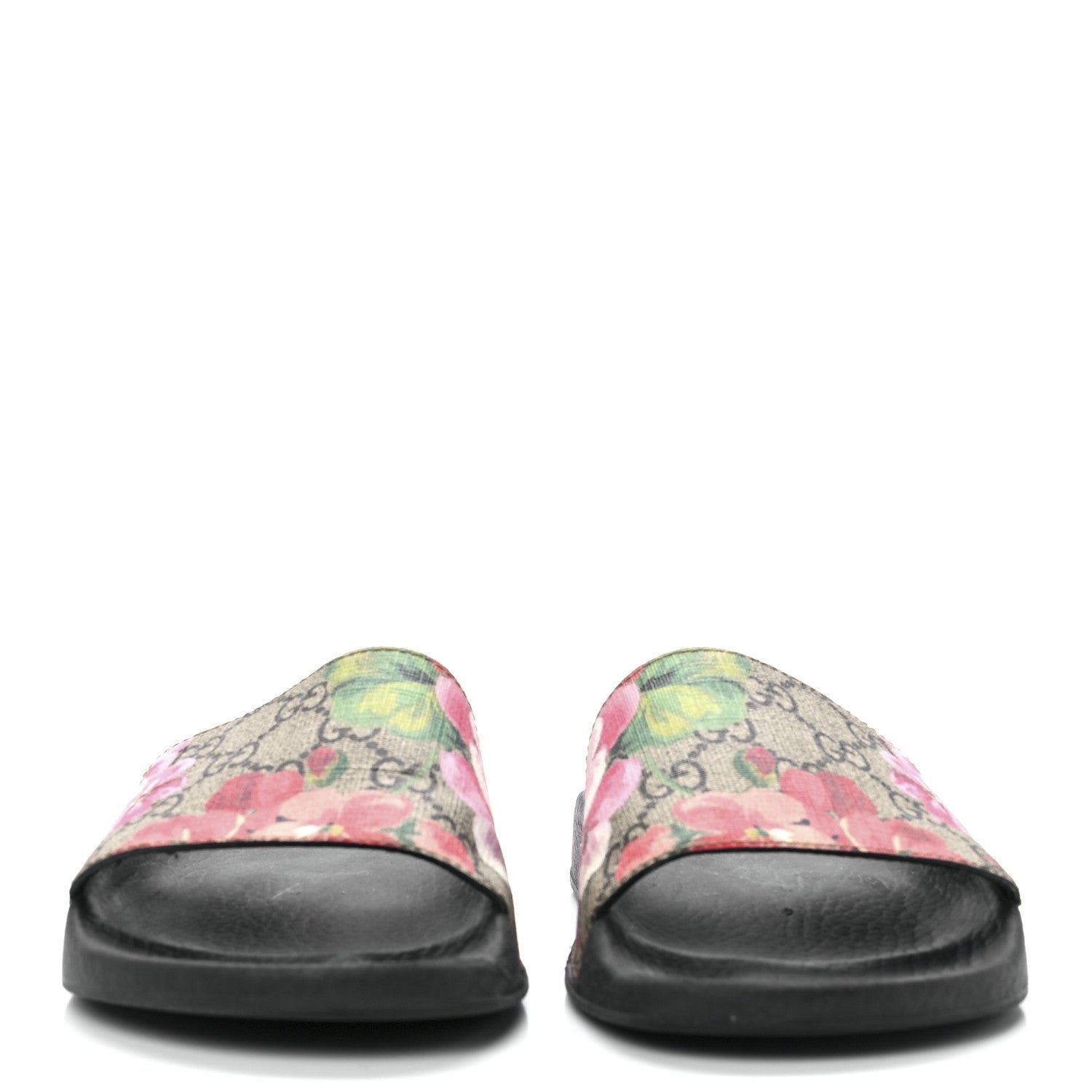 Gucci GG Supreme Monogram Blooms Slide Sandals 37 Beige Multicolor 2 of 9