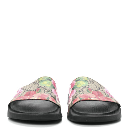 Gucci GG Supreme Monogram Blooms Slide Sandals 37 Beige Multicolor 2 of 9