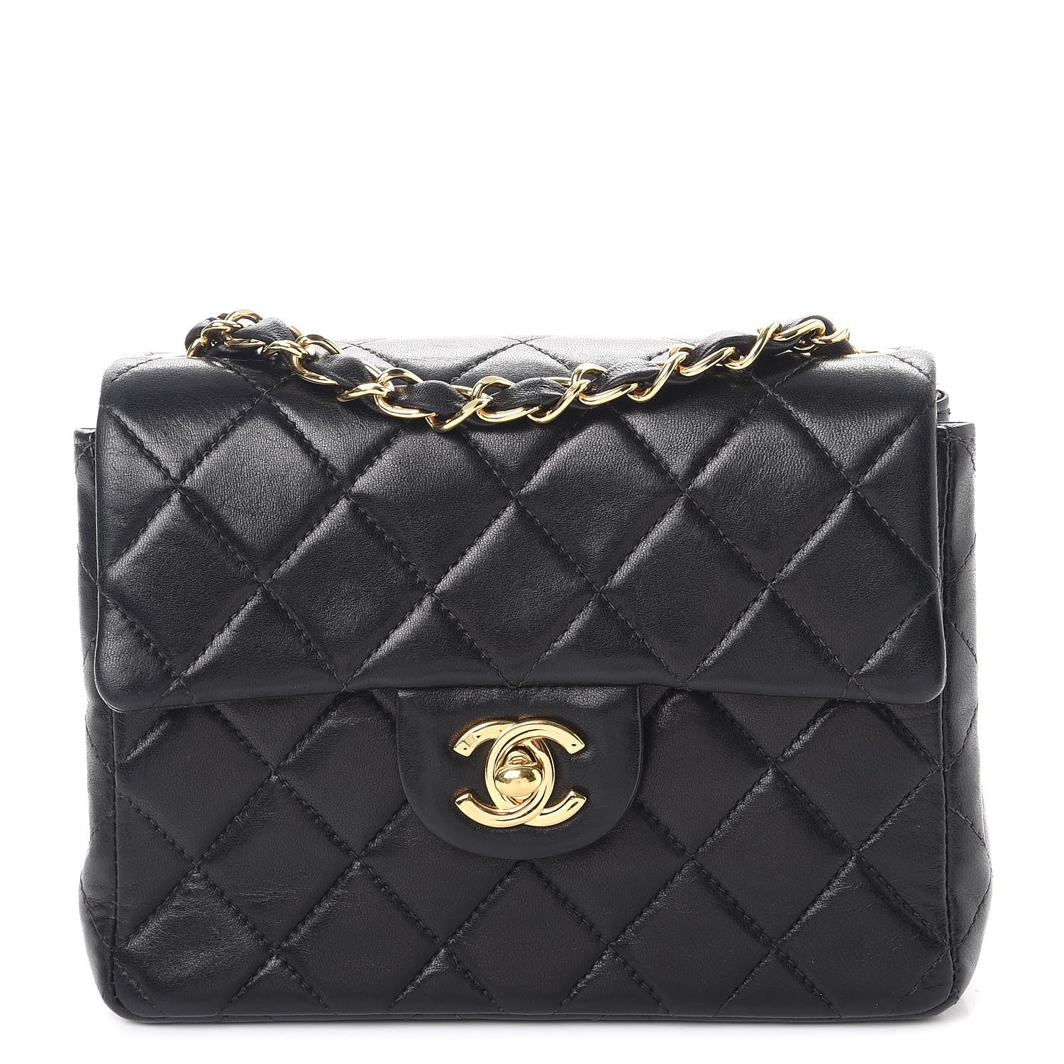 Chanel Lambskin Quilted Mini Square Flap Black 1 of 7