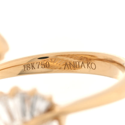 Anita Ko 18K Yellow Gold Diamond Classic Leaf Ring 53 6.5 4 of 4