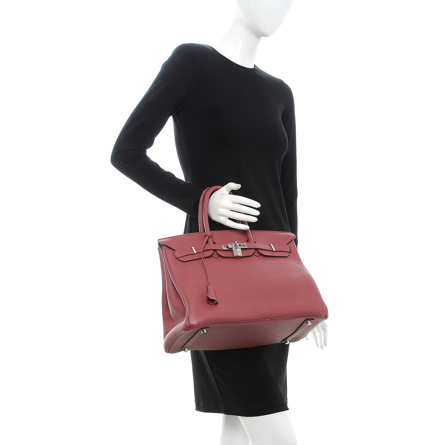 Hermes Taurillon Clemence Birkin 35 Bois de Rose 2 of 30