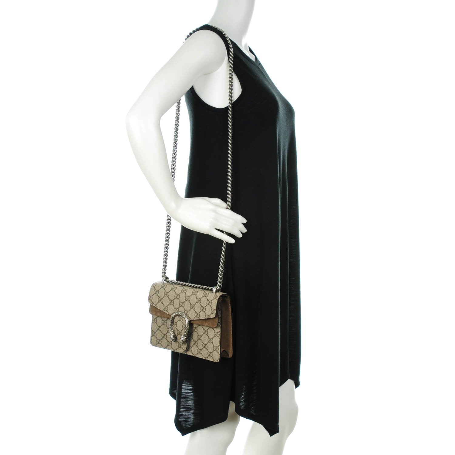 Gucci GG Supreme Monogram Mini Dionysus Shoulder Bag Taupe 2 of 7
