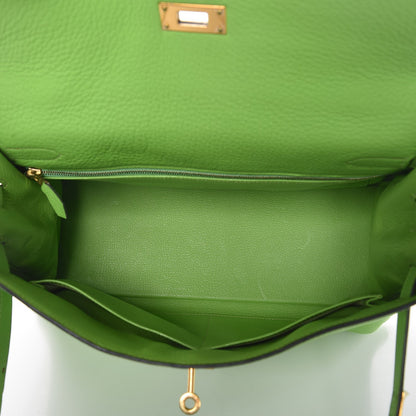 Hermes Taurillon Clemence Kelly Retourne 32 Vert Cru 7 of 41