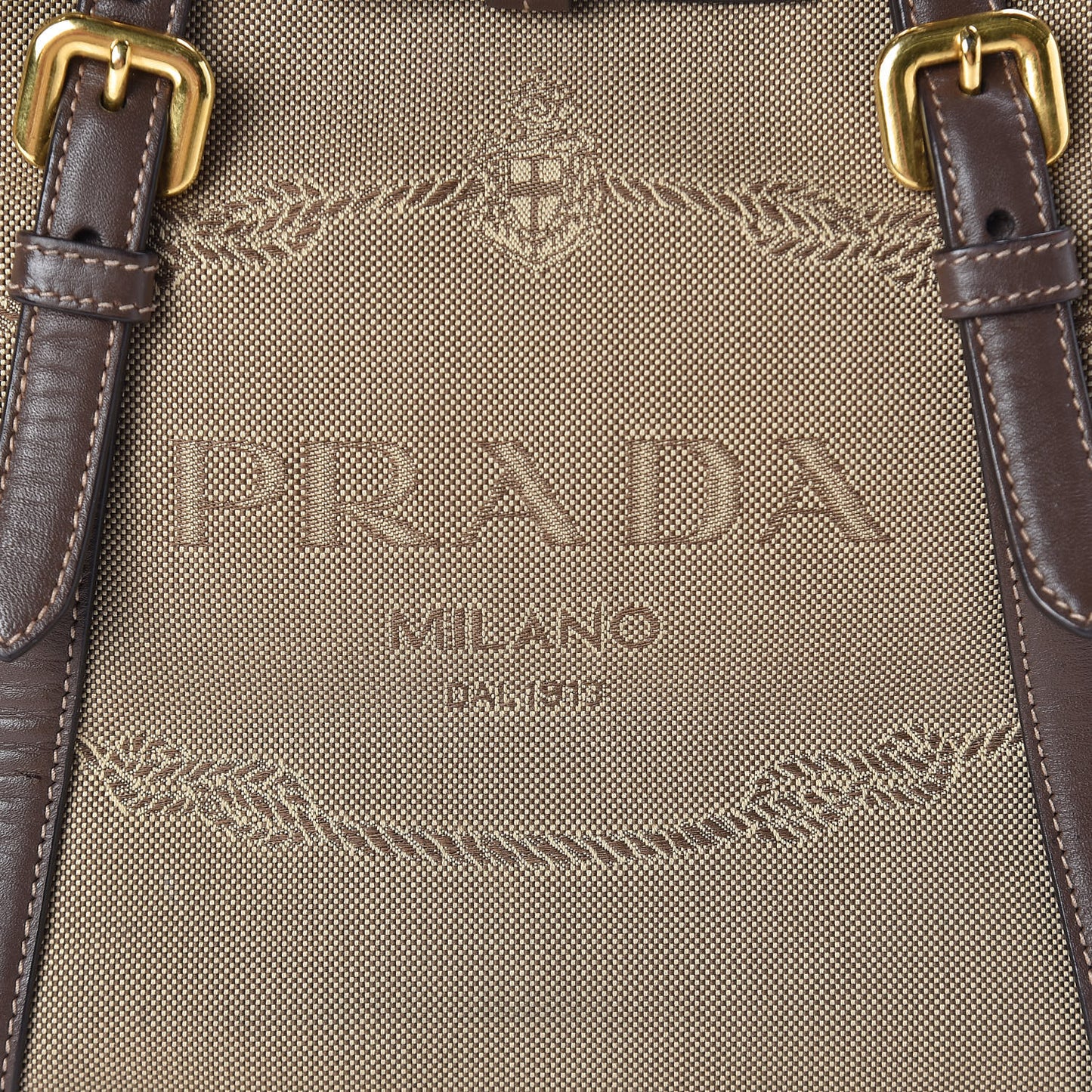 Jacquard Logo Tote Brown