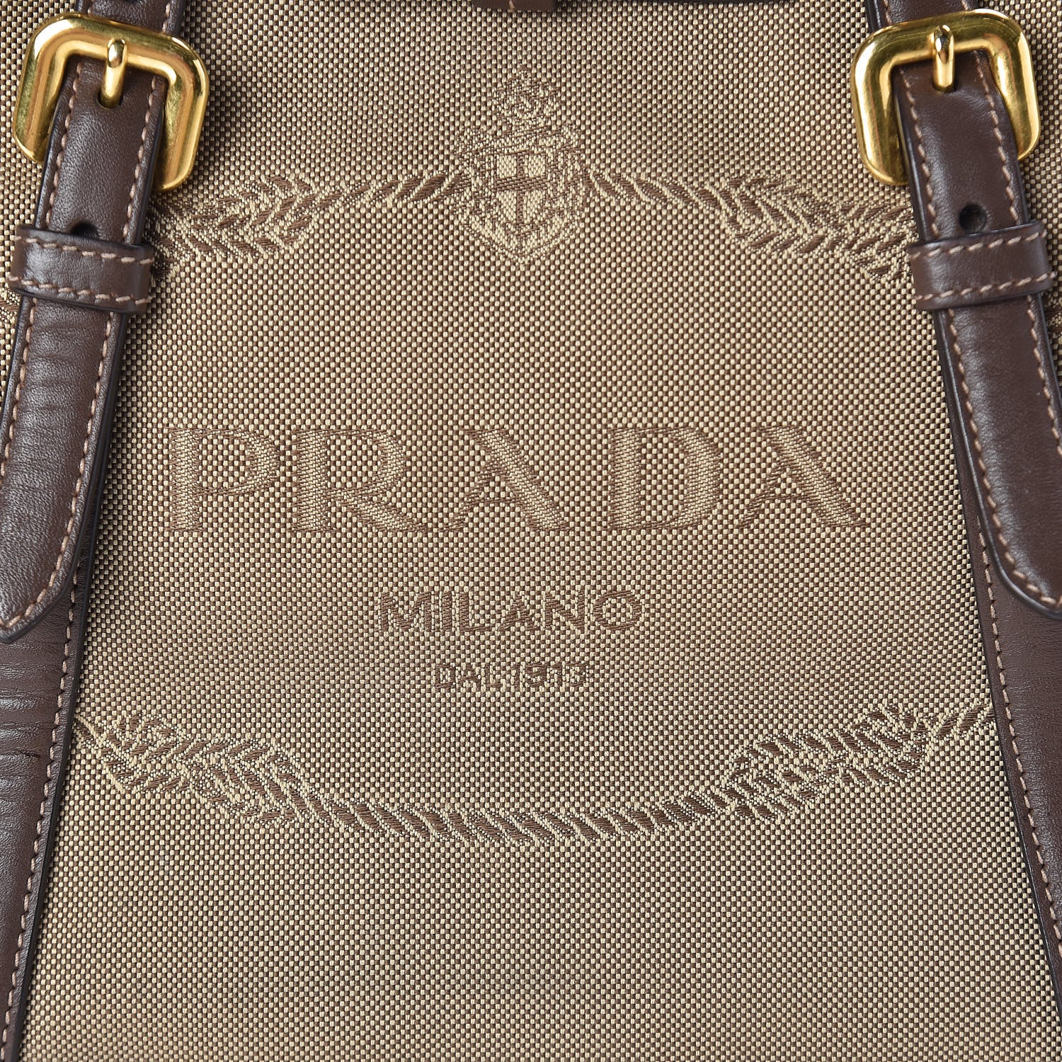 Prada Jacquard Logo Tote Brown 8 of 10