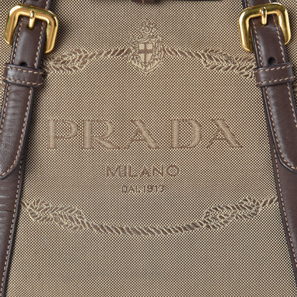 Prada Jacquard Logo Tote Brown 8 of 10