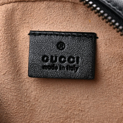 Gucci Azalea Calfskin Matelasse Heart Mini GG Marmont Round Shoulder Bag Black 6 of 11
