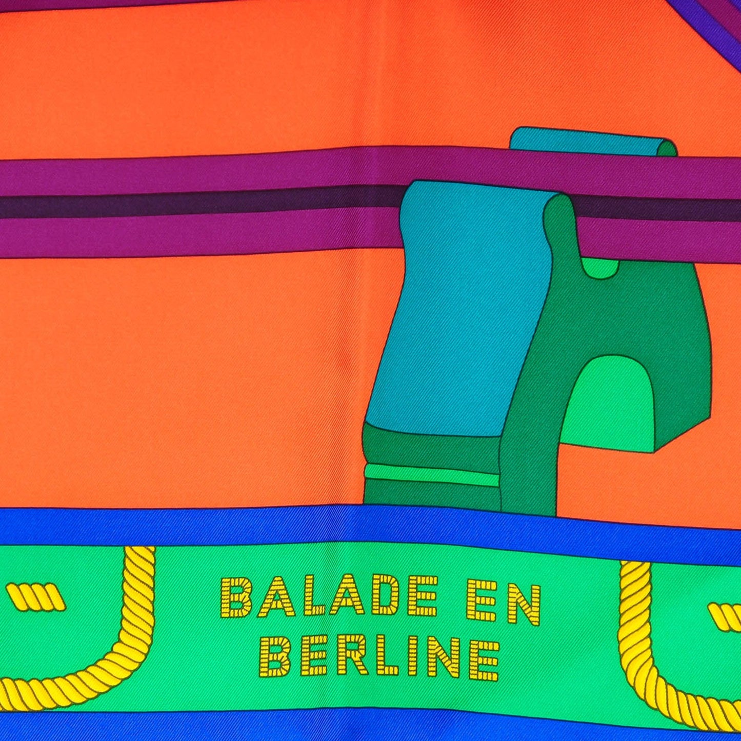 Silk Balade En Berline Scarf 90 Corail Vert Violet