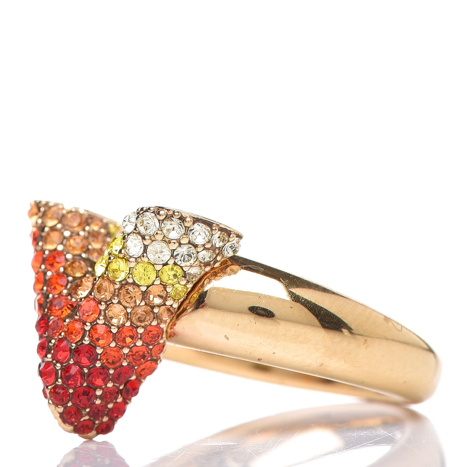 Louis Vuitton Crystal Essential V Strass Ring 5 Multicolor Gold 3 of 7