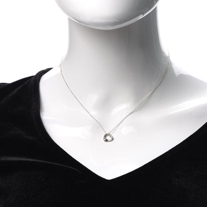 Tiffany Sterling Silver 11mm Elsa Peretti Open Heart Pendant Necklace 2 of 6