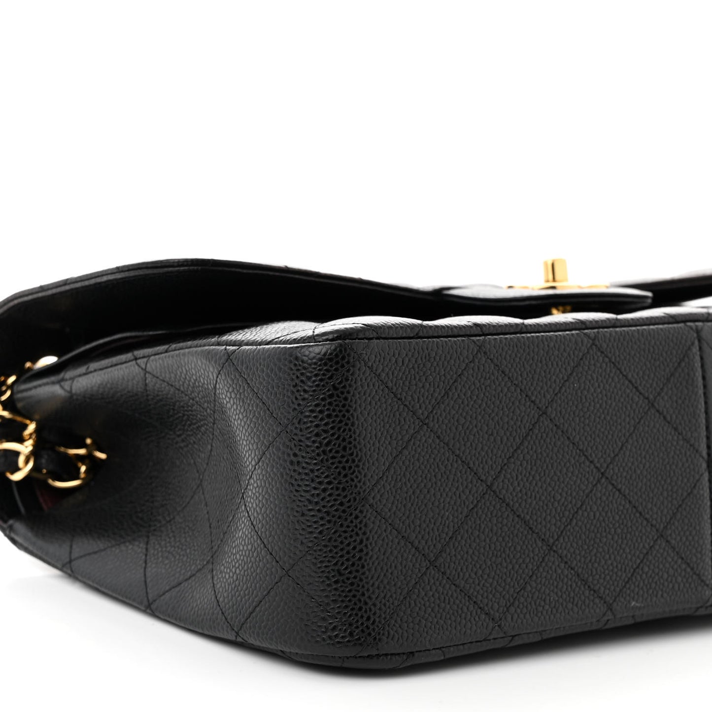 Caviar Quilted Jumbo Double Flap Black