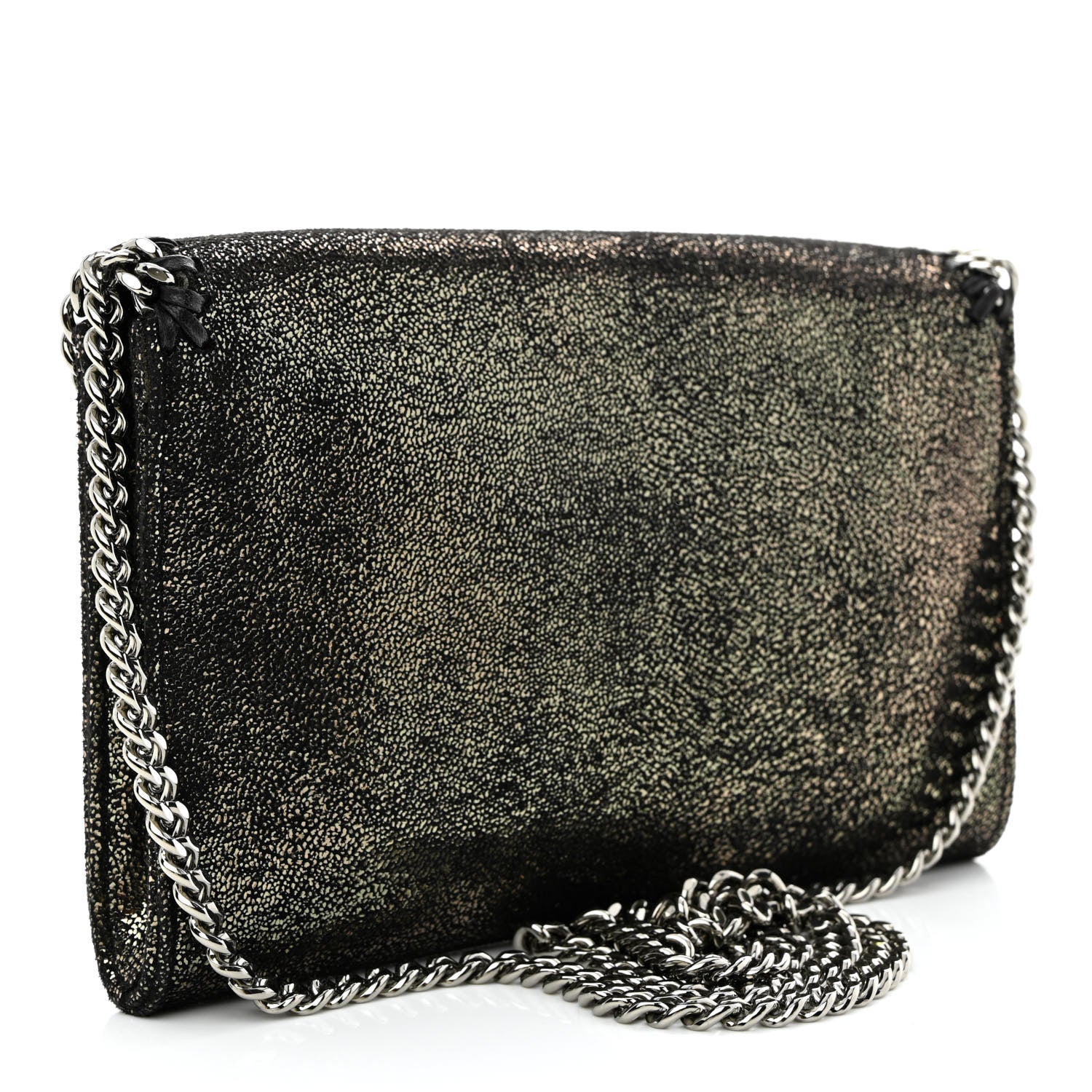 Stella McCartney Metallic Shaggy Deer Mini Falabella Crossbody Bag Black 3 of 12