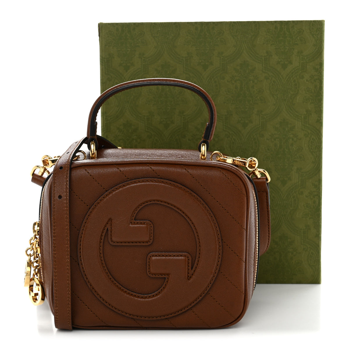 Gucci Sakai Be Green Calfskin Diagonal Stitched Blondie Top Handle Bag Cuir 12 of 12