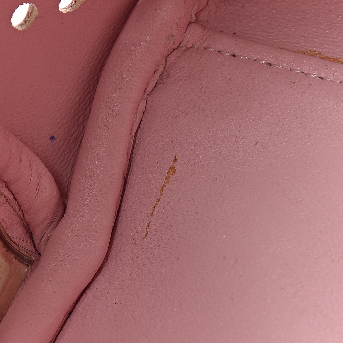 Patent Perforated CC Shopping Tote Beige