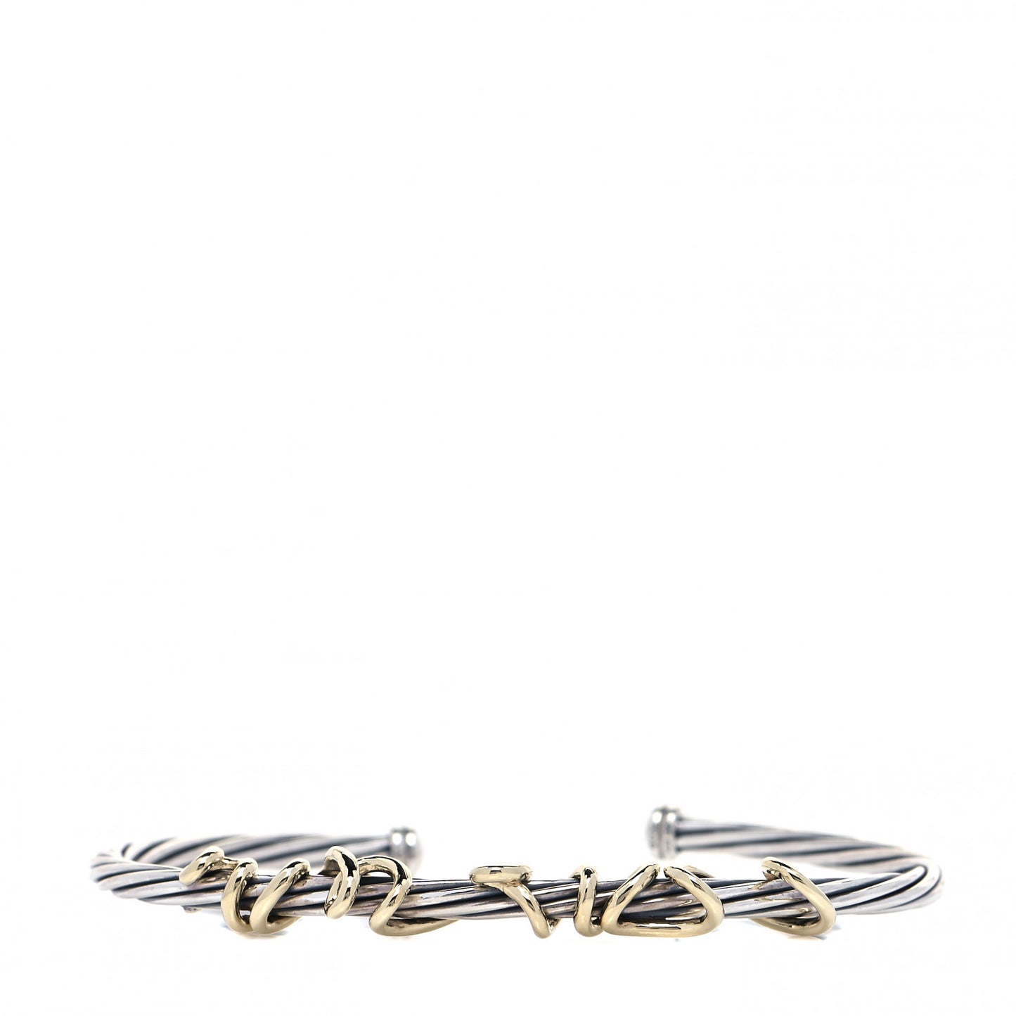 Sterling Silver 14K Yellow Gold DY Whispers I Love You Bracelet