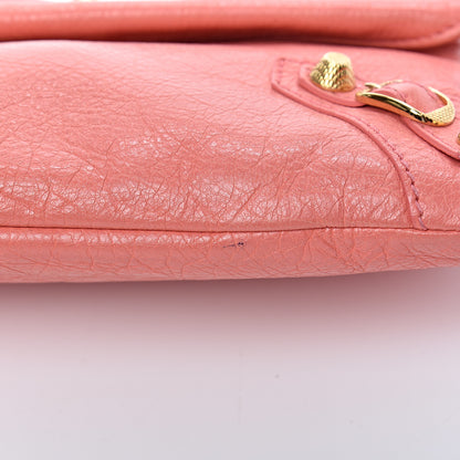 Balenciaga Agneau Giant 12 Gold Hardware Envelope Strap Clutch Rose Azalee 11 of 18