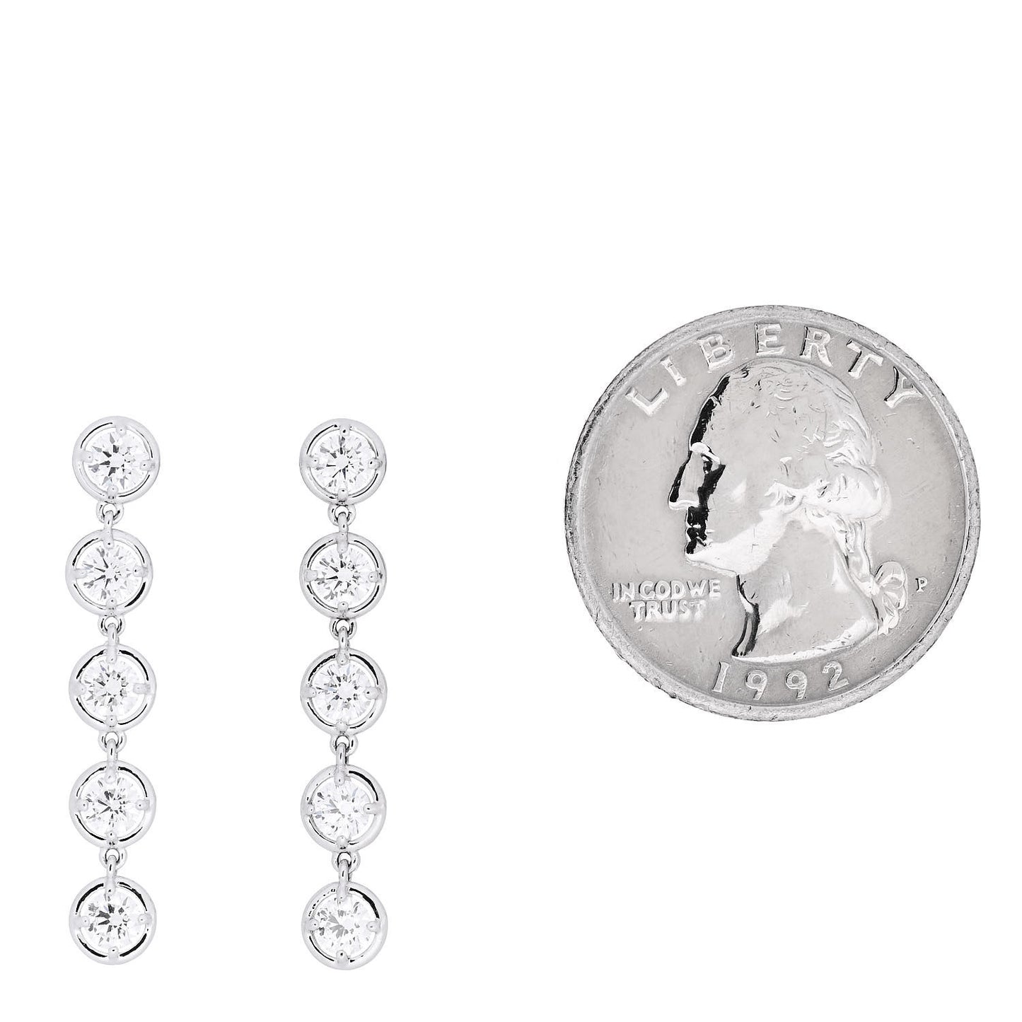 18K White Gold Diamond Palmyre Earrings