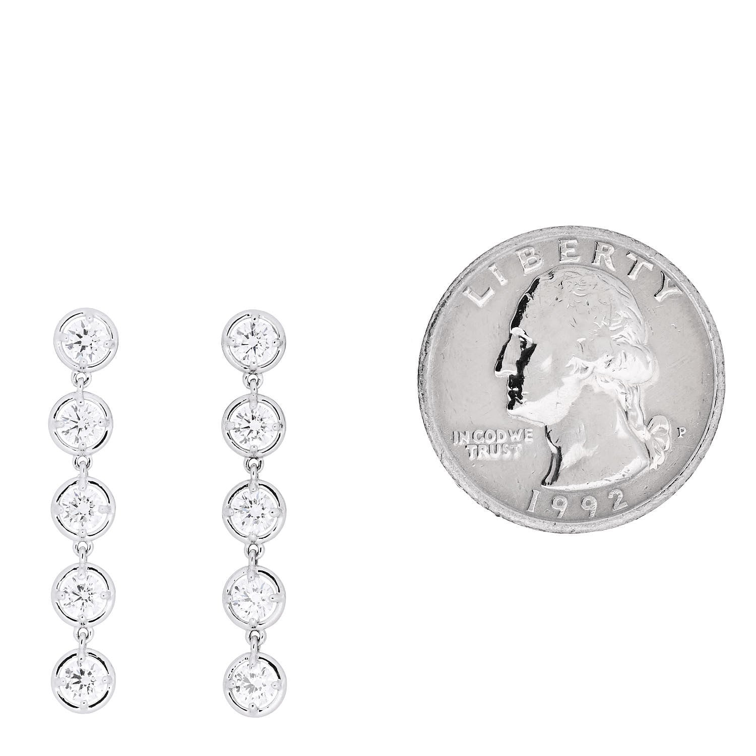 Van Cleef & Arpels 18K White Gold Diamond Palmyre Earrings 2 of 5