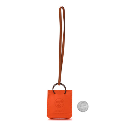 Hermes Milo Lambskin Swift Shopping Bag Charm Feu Gold 2 of 3