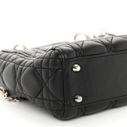 Christian Dior CHRISTIAN DIOR Lambskin Cannage Mini Lady Dior Black 8 of 10
