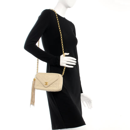 Chanel Lambskin Chevron Tassel Camera Case Beige Clair 2 of 10