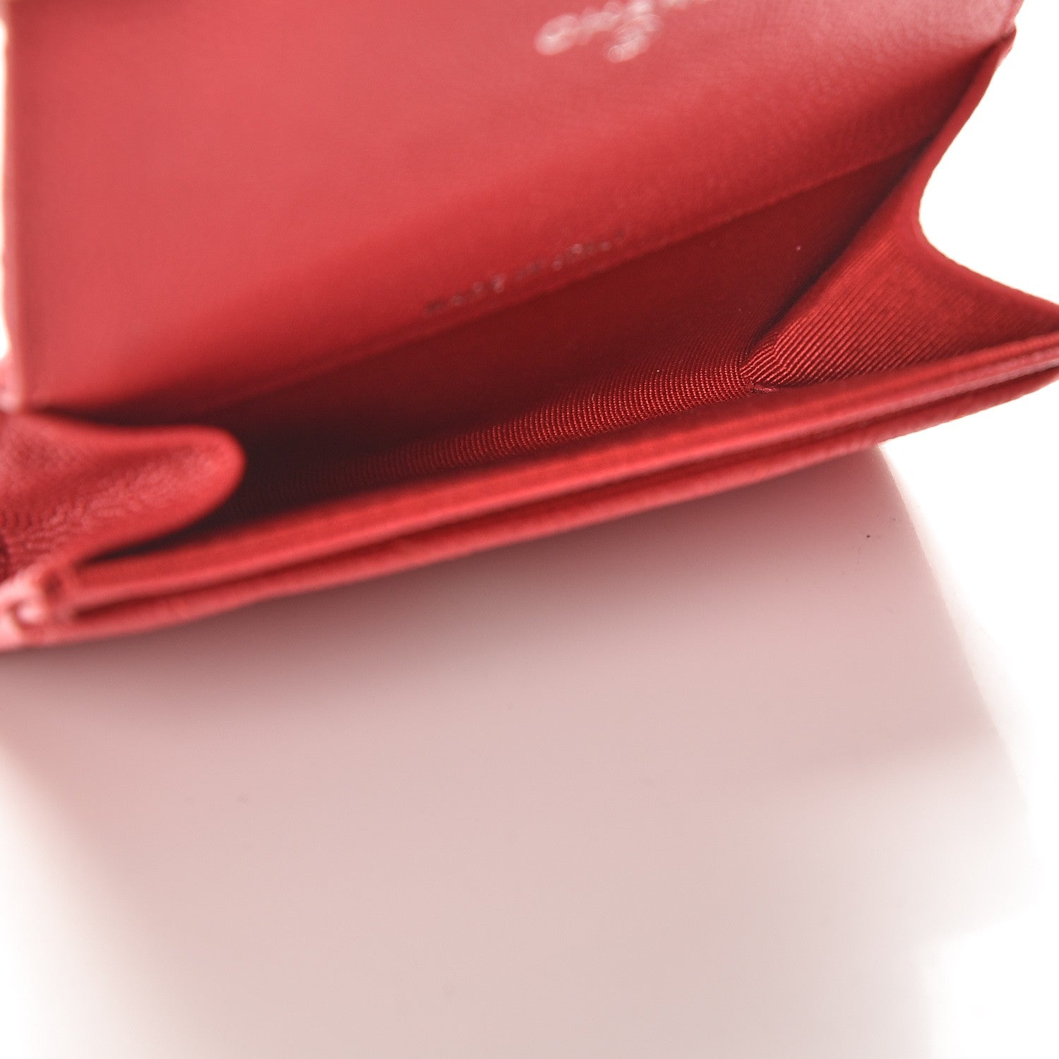 Chanel Caviar Chevron Quilted Card Holder Light Red 5 of 8