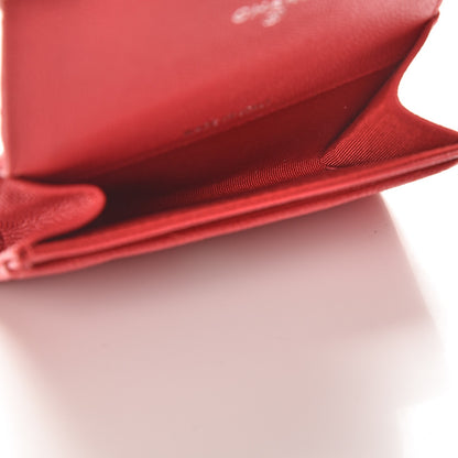 Chanel Caviar Chevron Quilted Card Holder Light Red 5 of 8