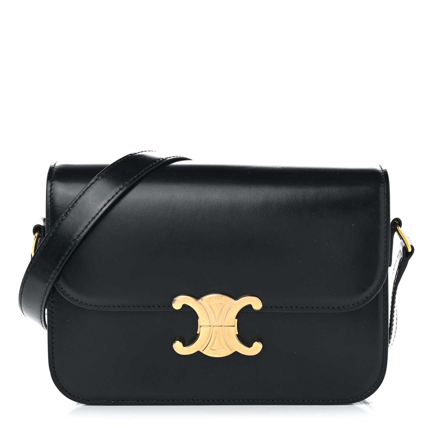 Shiny Calfskin Medium Triomphe Black