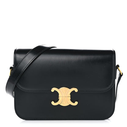 Celine Shiny Calfskin Medium Triomphe Black 1 of 10