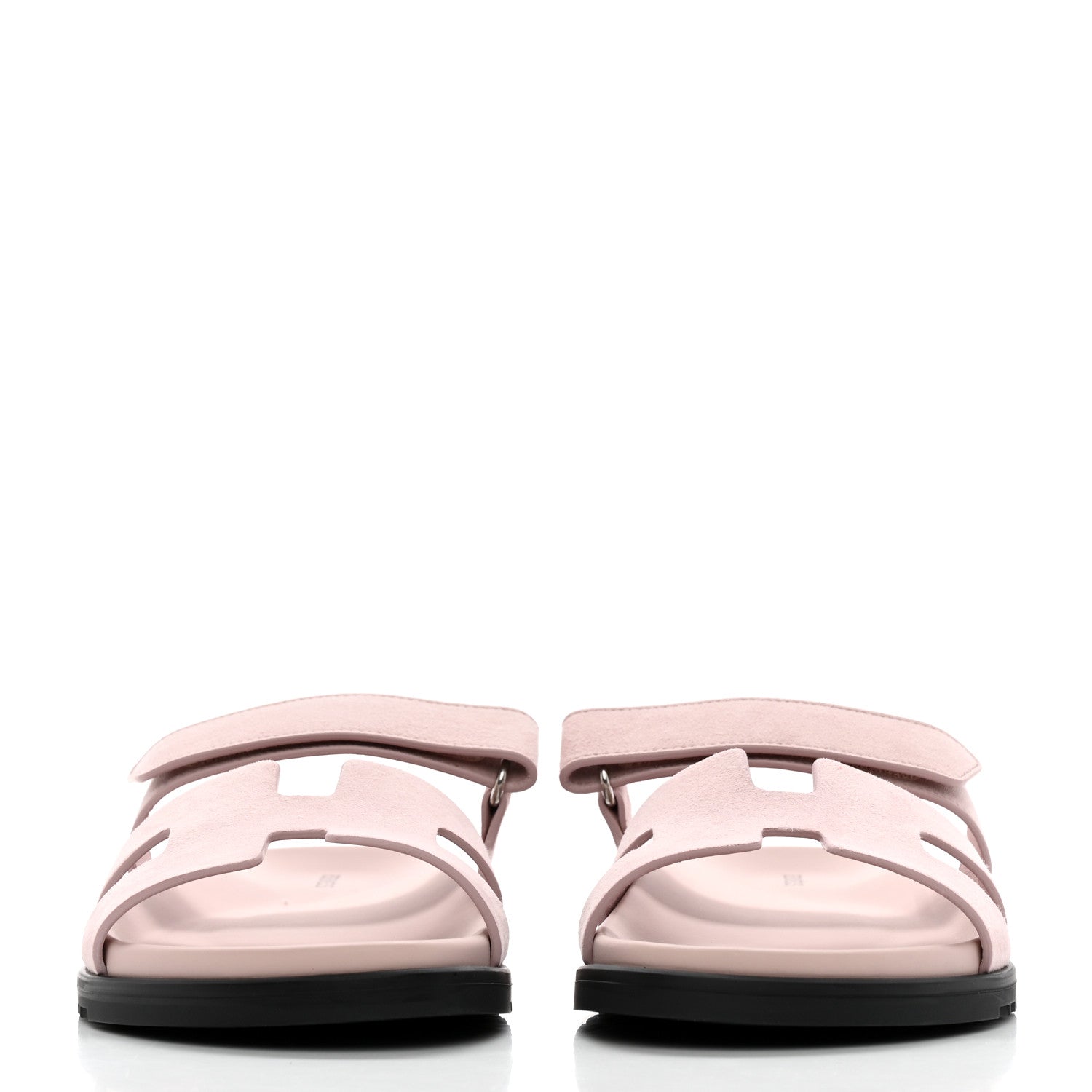 Hermes Suede Goatskin Womens Chypre Sandals 41 Rose Porcelaine 2 of 9