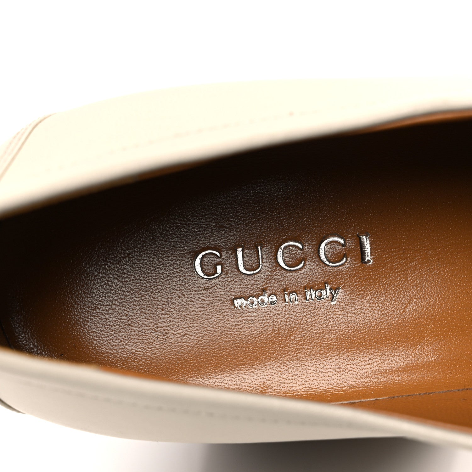 Gucci Malaga Kid Horsebit Platform Loafers 36 Mystic White 9 of 12