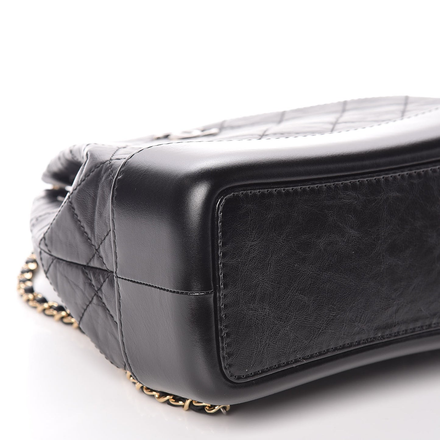 Aged Calfskin Quilted Small Gabrielle Backpack Black