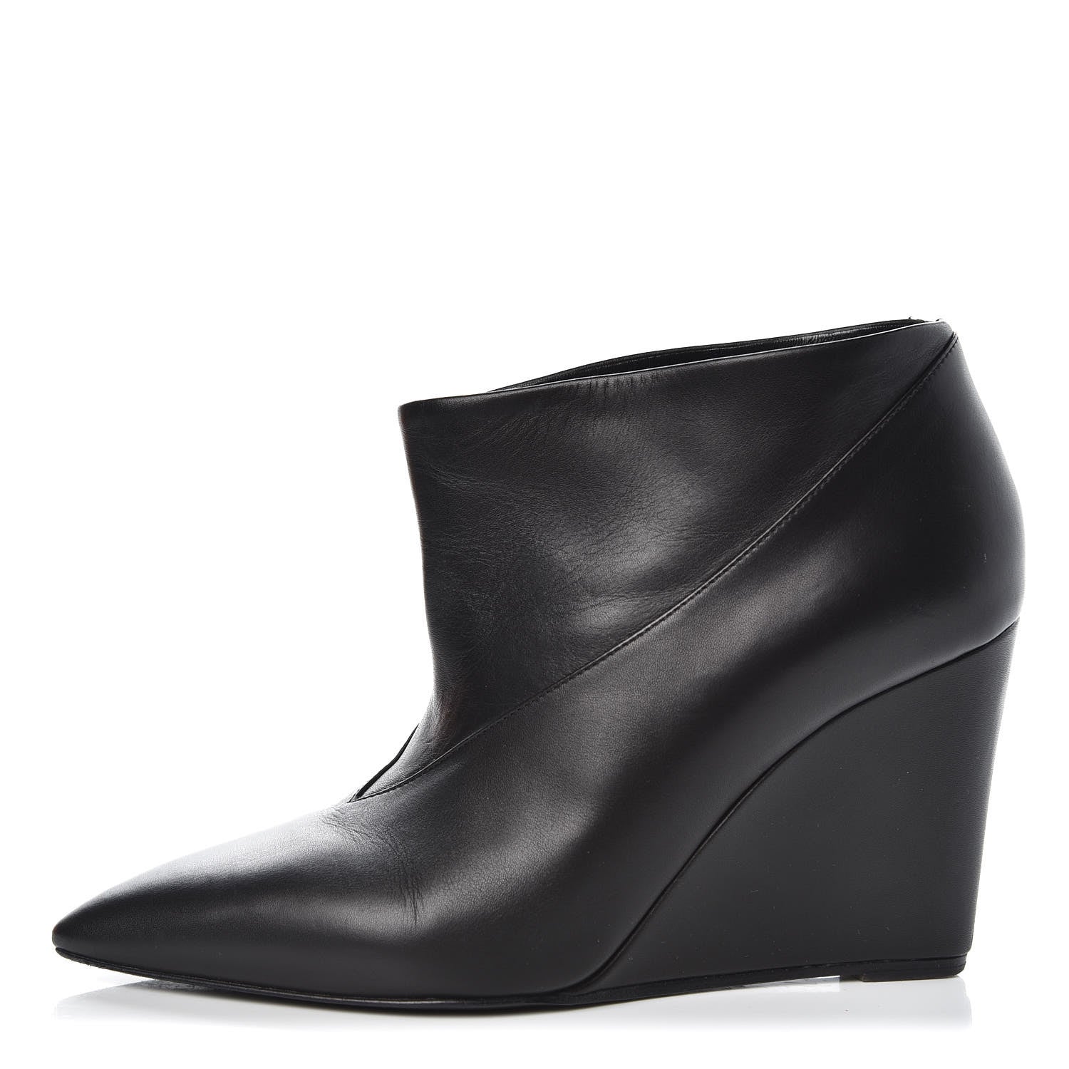 Hermes Box Wedge Booties 38 Black 1 of 12