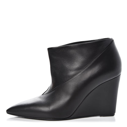 Hermes Box Wedge Booties 38 Black 1 of 12