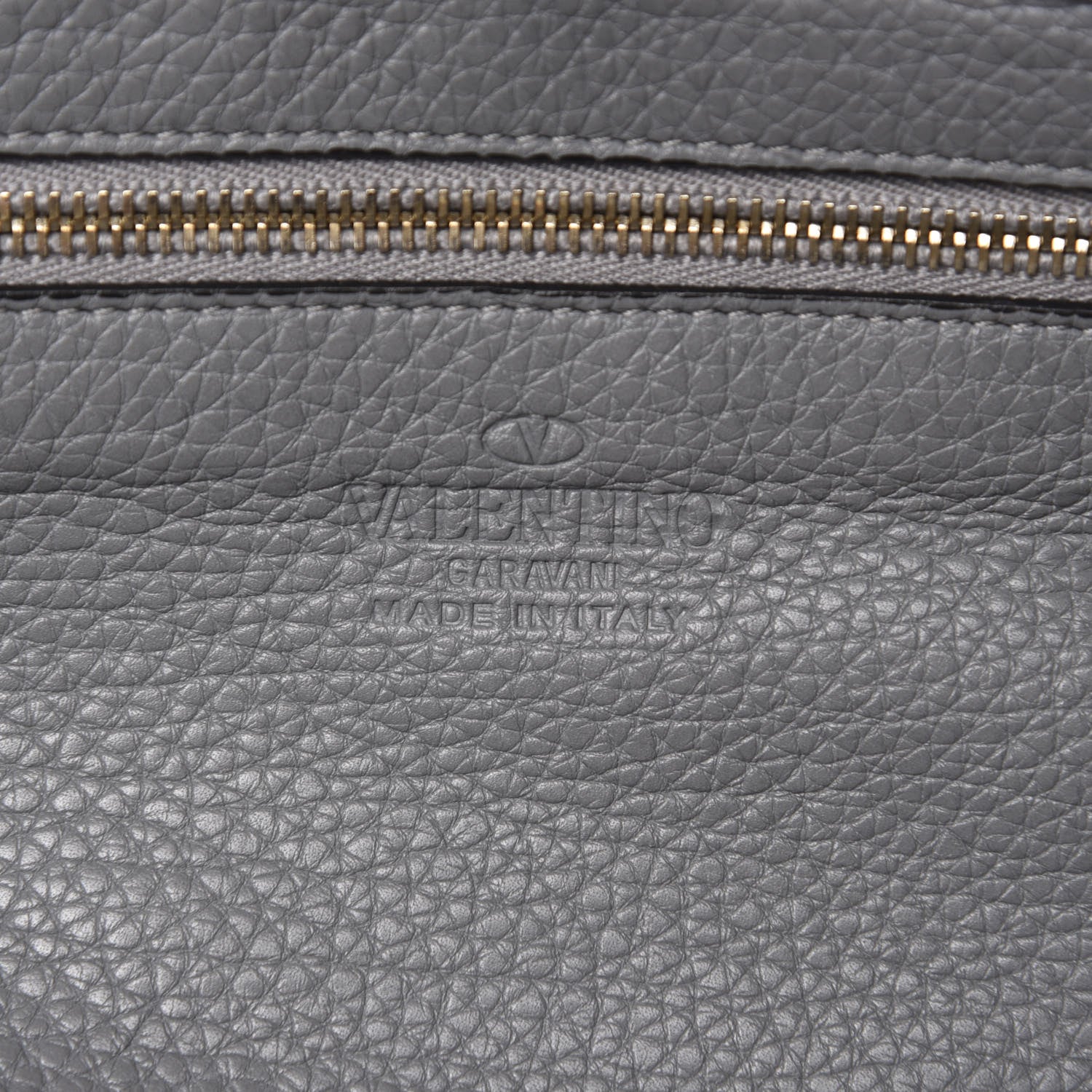 Valentino Garavani Pebbled Calfskin Medium Rockstud Tote Grey 8 of 9