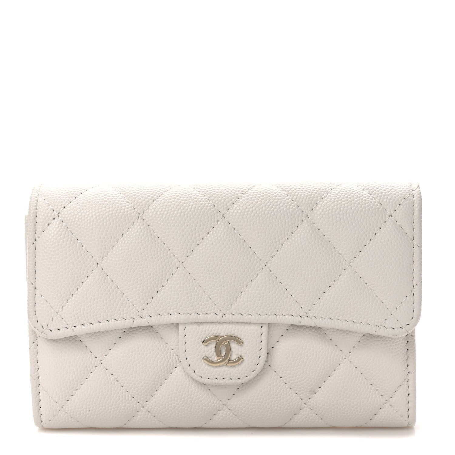 Chanel Caviar Quilted Medium Flap Wallet White 1 of 6