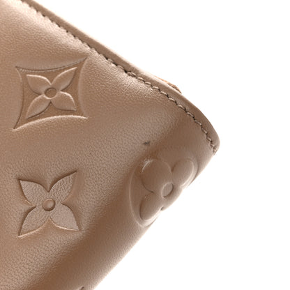Louis Vuitton Lambskin Embossed Monogram Coussin Zippy Wallet Taupe 7 of 8