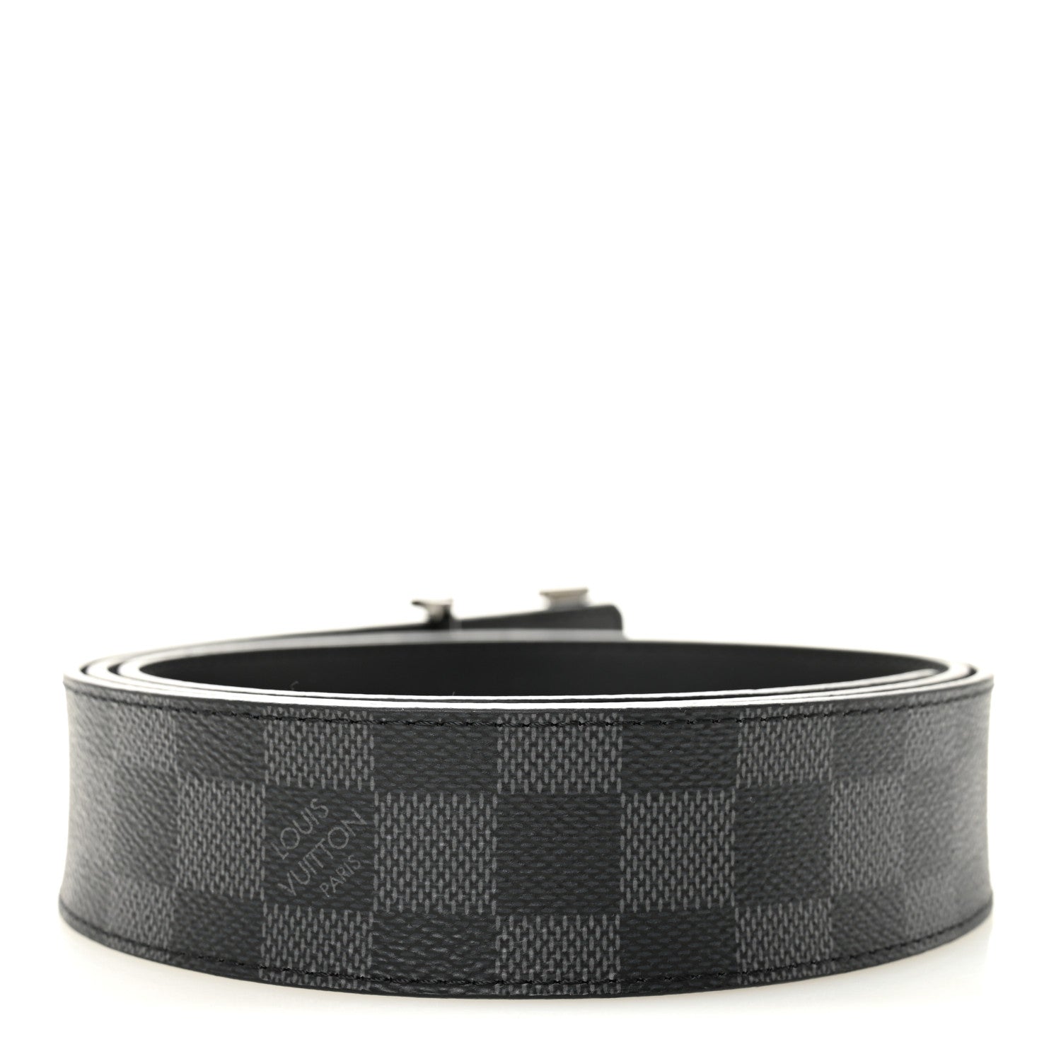 Louis Vuitton Damier Graphite 40mm LV Initiales 110 44 Belt 2 of 5