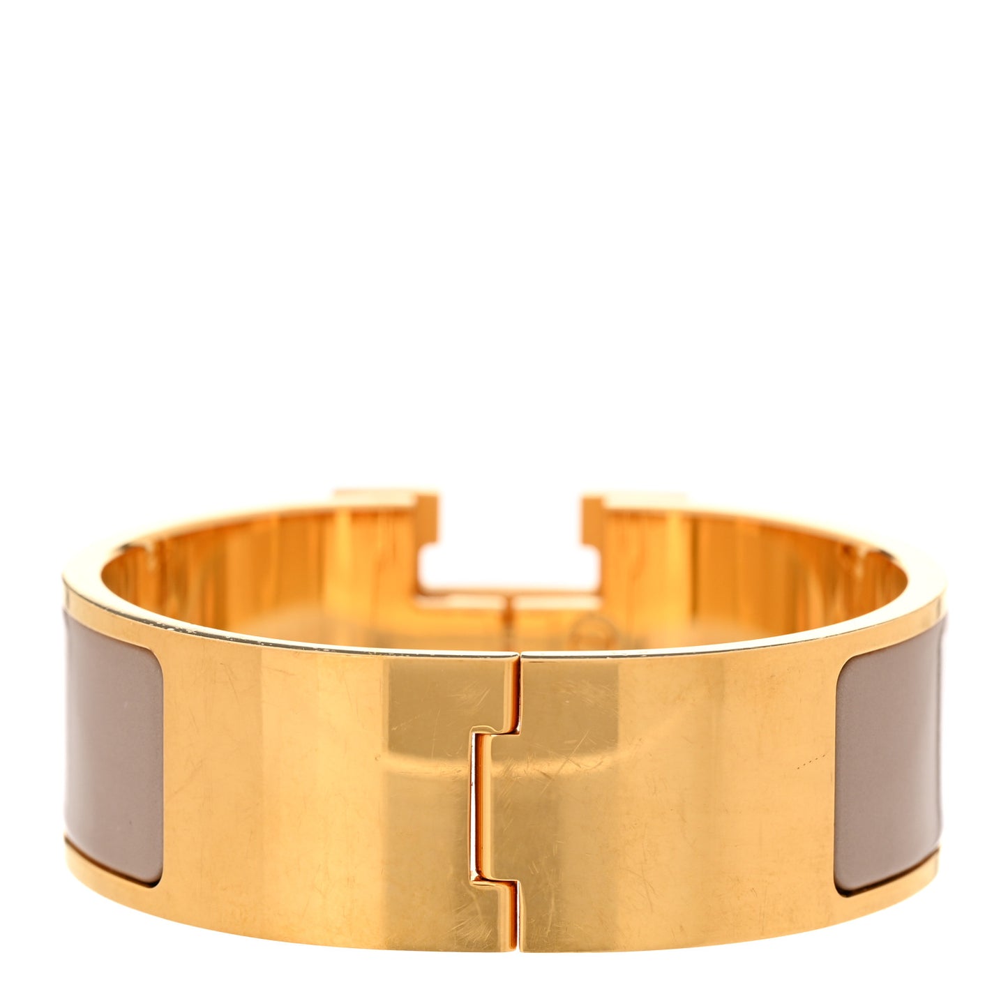 Enamel Wide Clic Clac H Bracelet PM Marron Glace