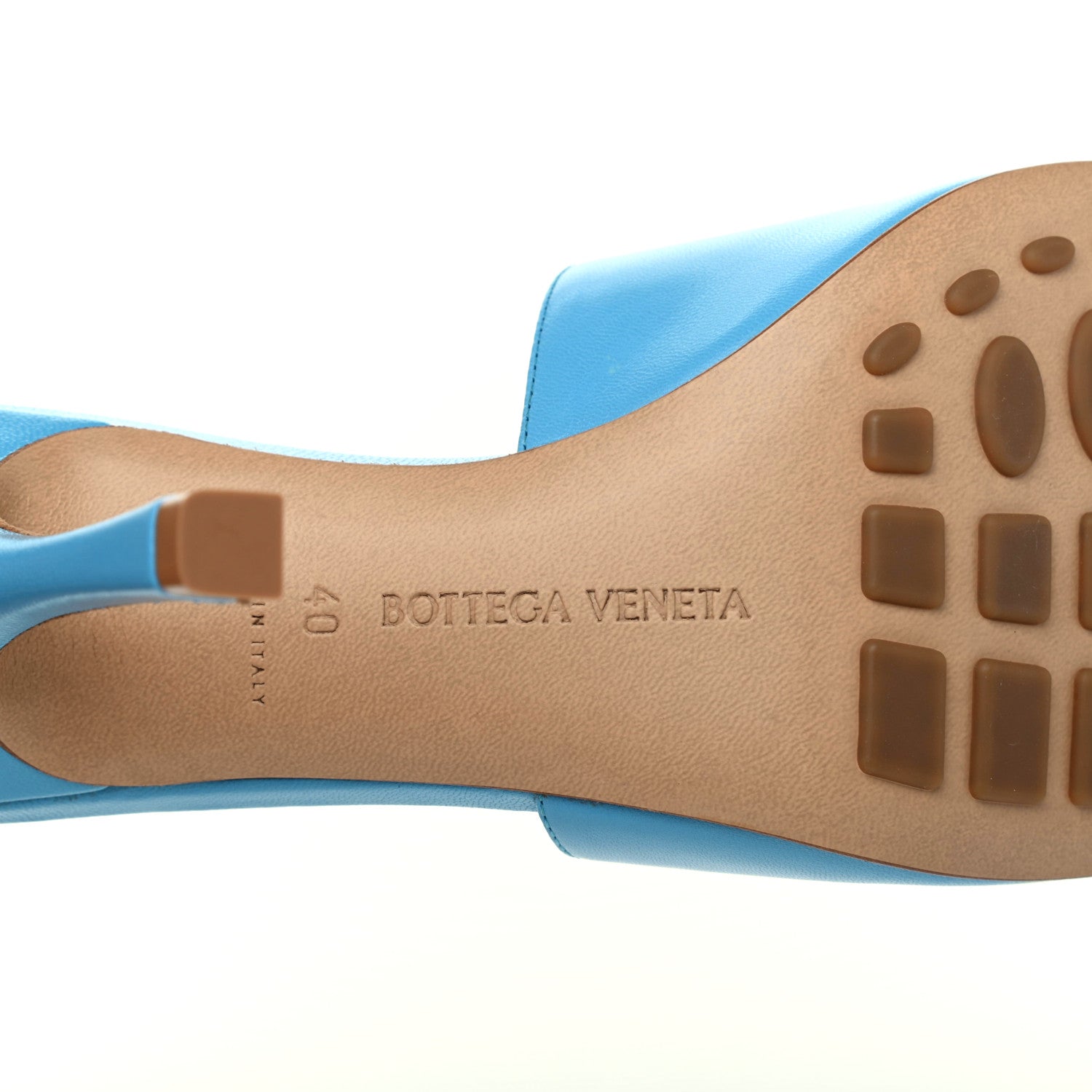 Bottega Veneta Lambskin Stretch Mule Sandals 40 Sky Blue 6 of 8