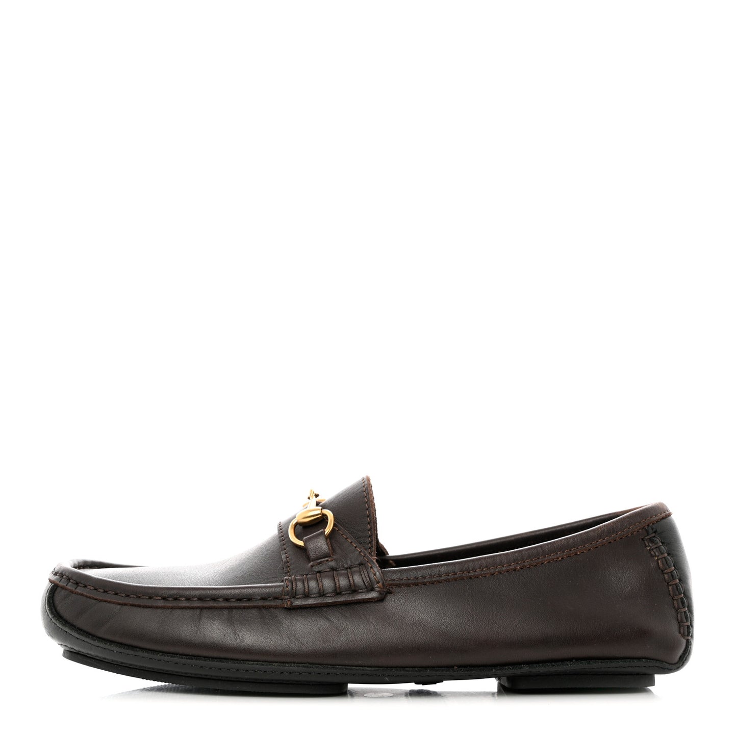 Calfskin Horsebit Mens Driver Loafers 7.5 Brown