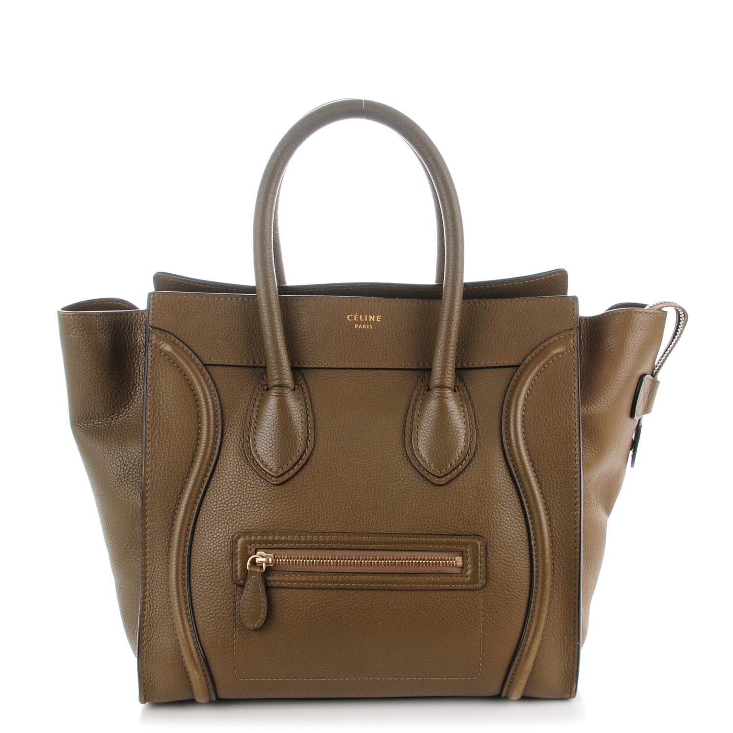 Celine Drummed Calfskin Mini Luggage Jungle 1 of 8