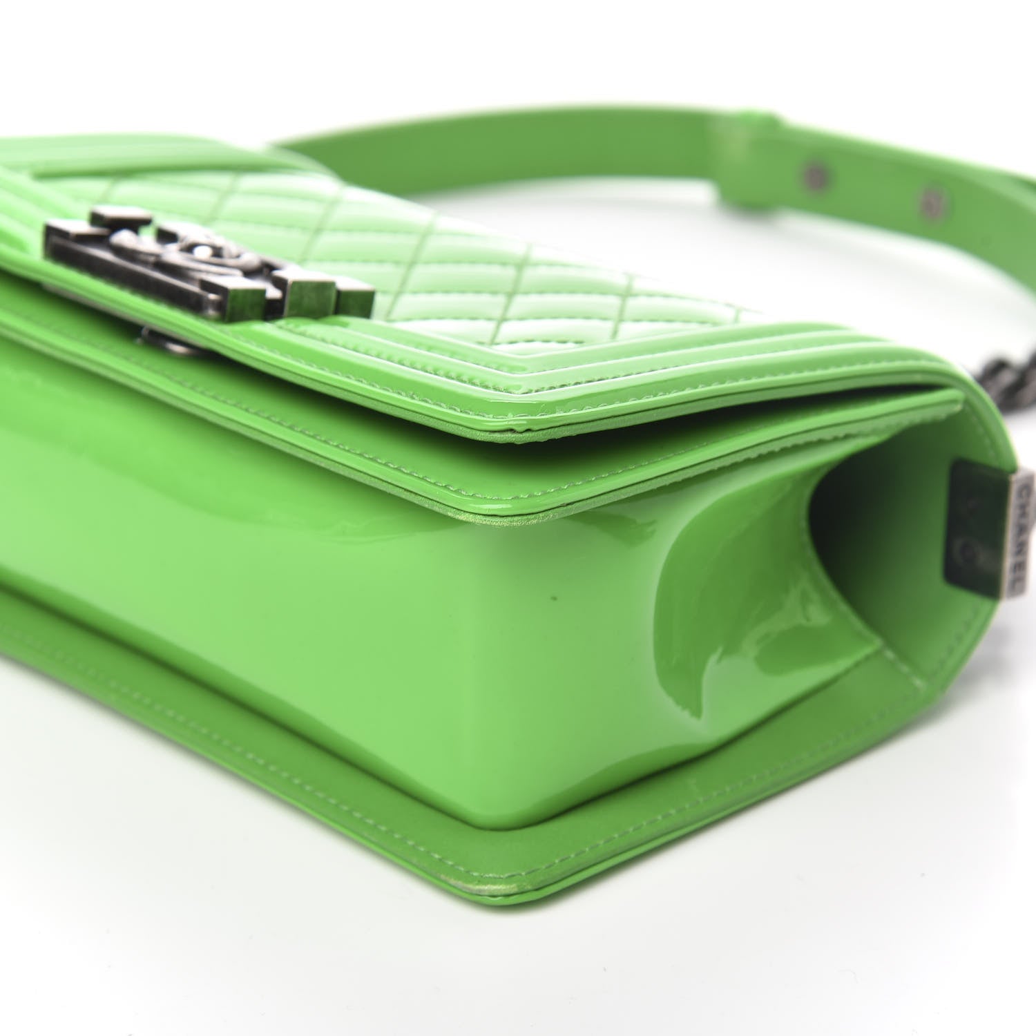 Chanel Patent Quilted Small Boy Flap Green 9 of 11