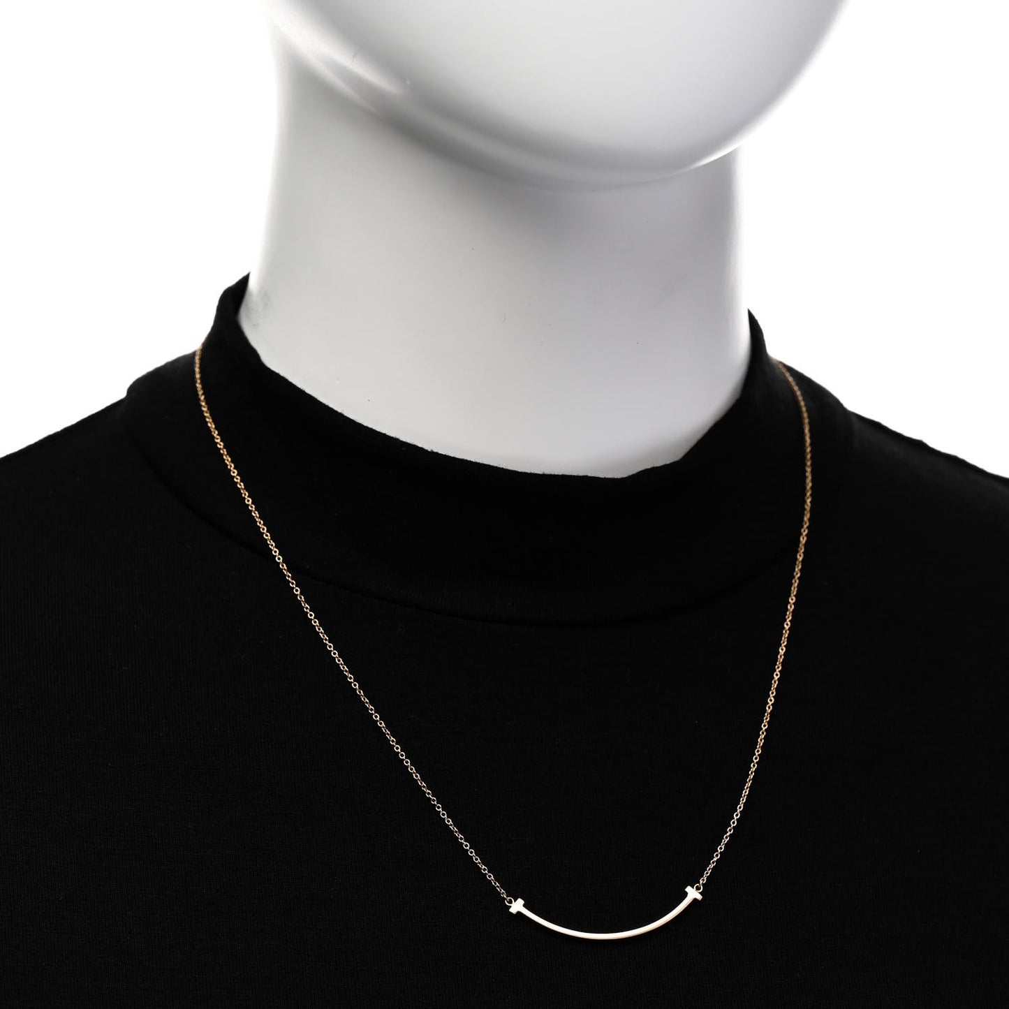 18K Rose Gold Small T Smile Pendant Necklace
