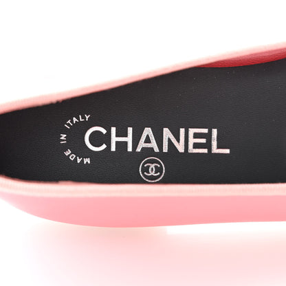 Chanel Lambskin Cap Toe CC Ballerina Flats 41 Coral Black 6 of 8