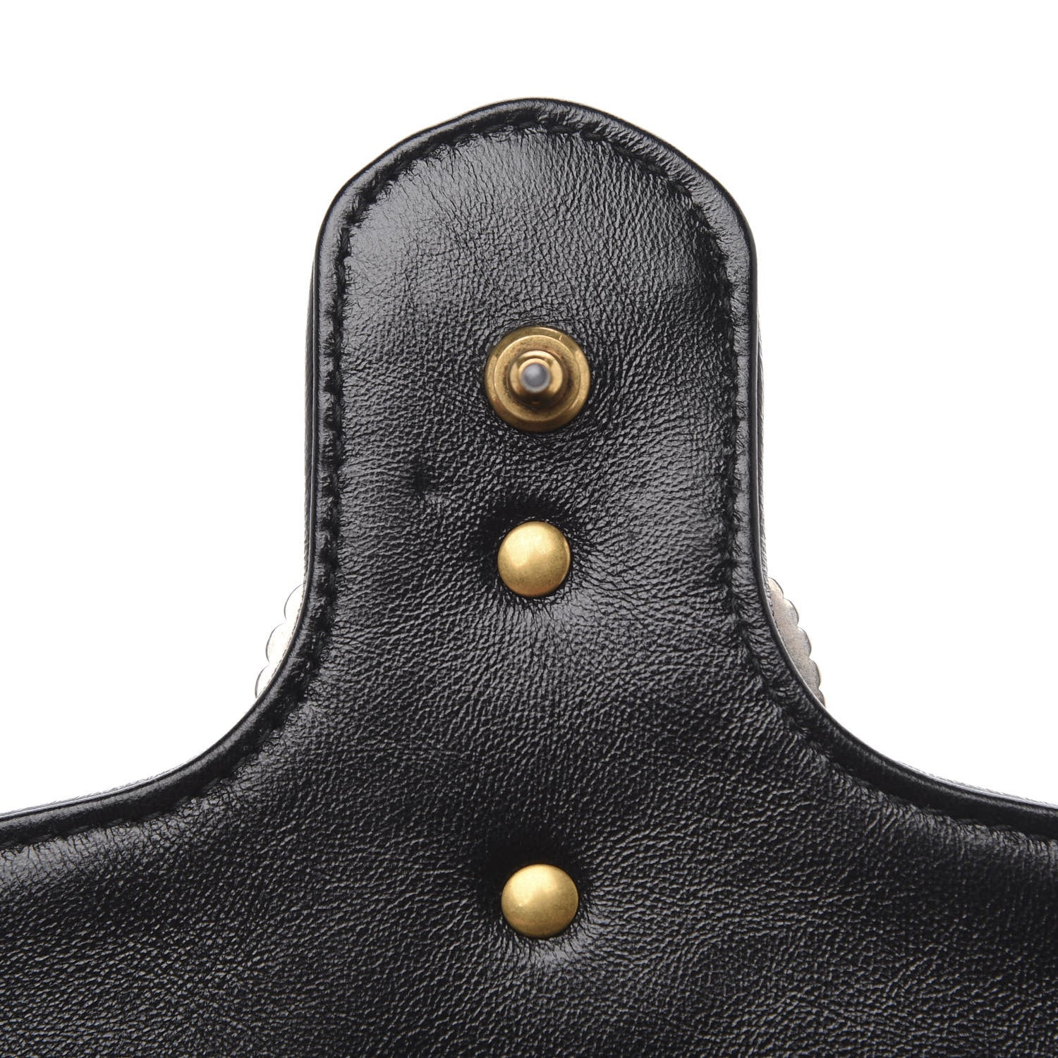 Gucci Vintage Effect Calfskin Matelasse Diagonal Small Torchon GG Marmont Shoulder Bag Cognac Black 11 of 11