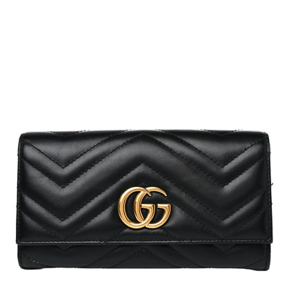 Gucci Calfskin Matelasse GG Marmont Continental Wallet Black 1 of 20