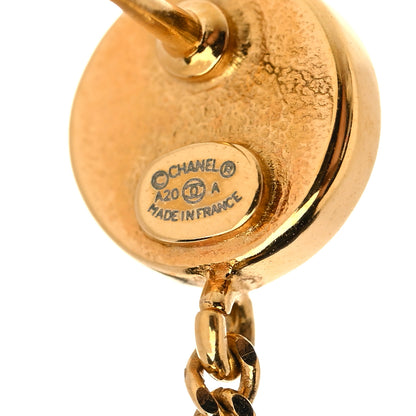 Chanel Crystal Pearl CC Perfume Bottle Chain Drop Earrings Gold 3 of 5