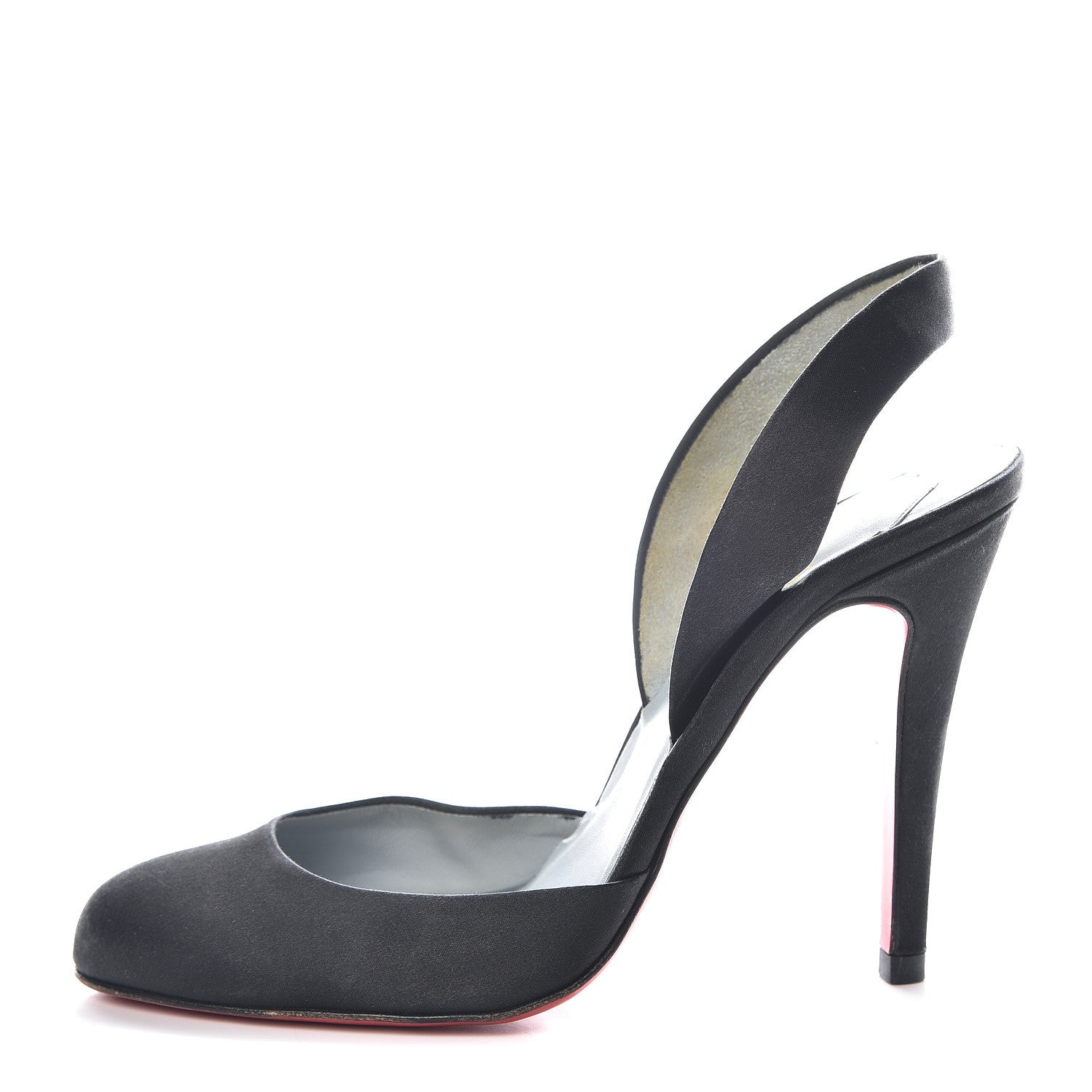 Christian Louboutin Satin Slingback 100 Pumps 38.5 Black 1 of 17